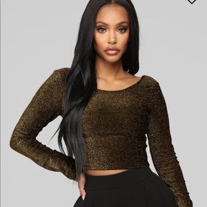 Glitter Gold Fashion Nova Top